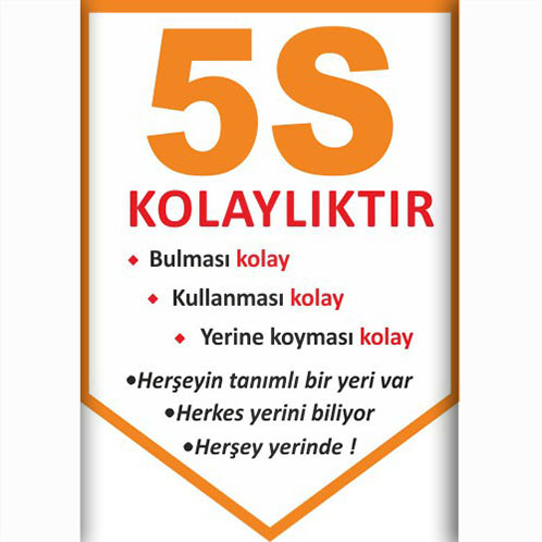 5S Kolaylıktır uyarı levhası