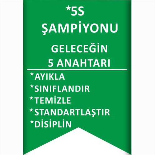 5S Şampiyonu Geleceğin 5 Anahtarı uyarı levhası