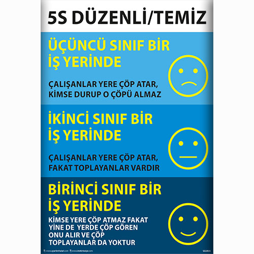 5S Düzenli / Temiz uyarı levhası