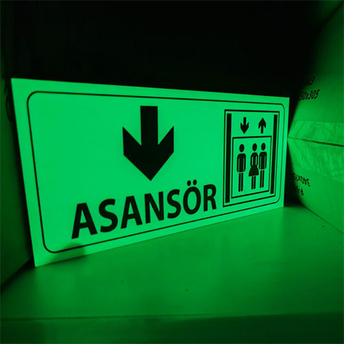Fosforlu Lumen Asansör Levhası uyarı levhası