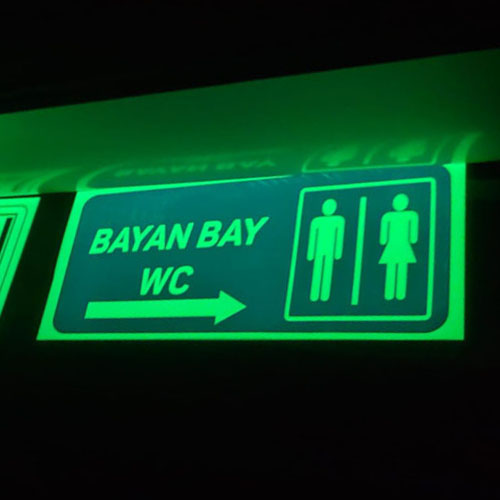 Fosforlu Lumen Bayan Bay WC uyarı levhası