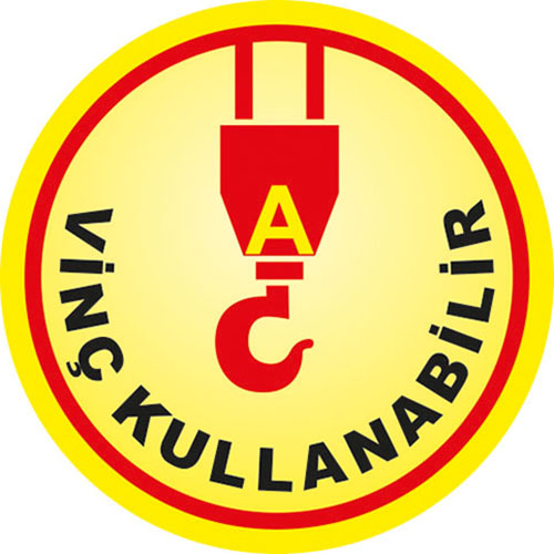 Vinç Kullanabilir uyarı levhası