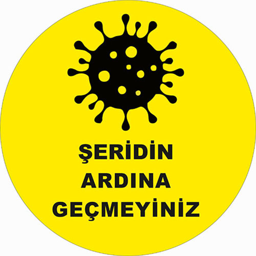 Şeridin Ardına Geçmeyiniz uyarı levhası