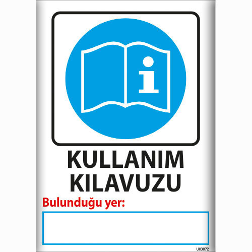 Kullanım Kılavuzu uyarı levhası