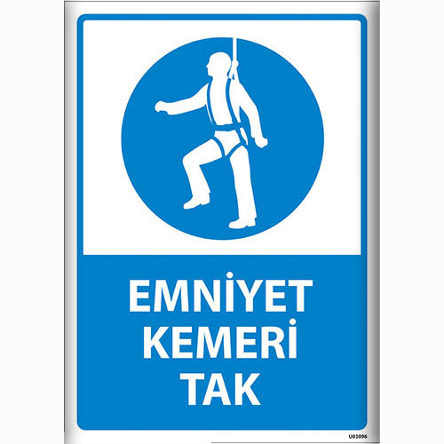 Emniyet Kemeri Tak uyarı levhası