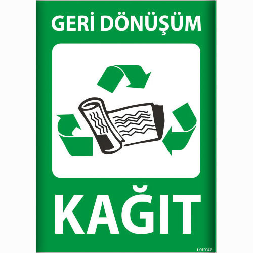 Geri Dönüşüm Kağıt uyarı levhası