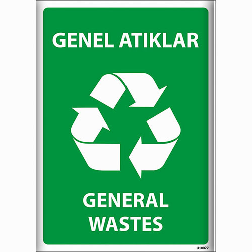 Genel Atıklar uyarı levhası
