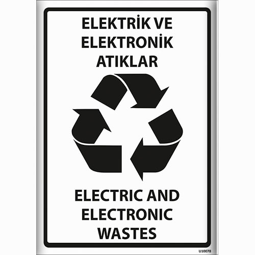 Elektrik ve Elektronik Atıklar uyarı levhası