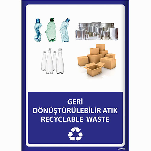 Geri Dönüştürülebilir Atık uyarı levhası