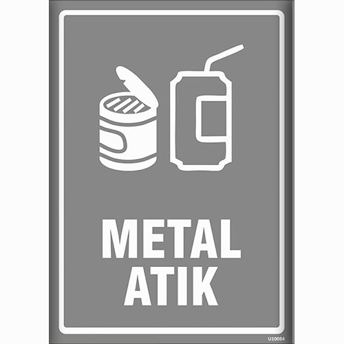 Metal Atık uyarı levhası