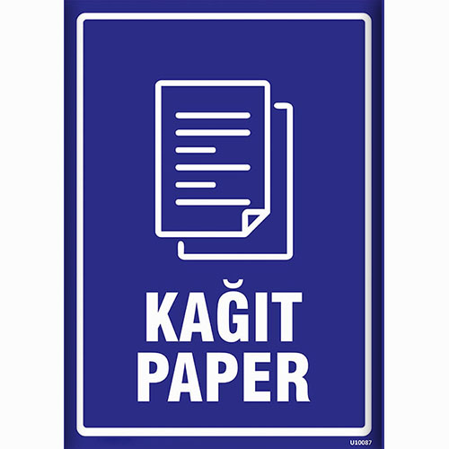 Kağıt Paper uyarı levhası