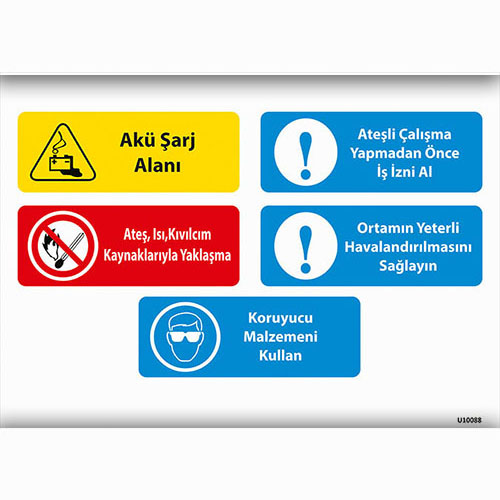 Akü Şarj Alanı uyarı levhası
