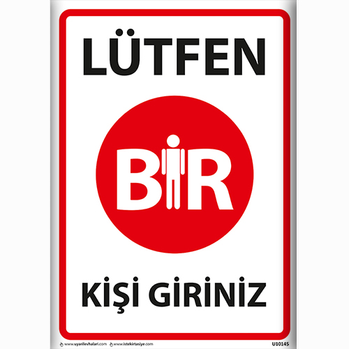 Lütfen Bir Kişi Giriniz uyarı levhası