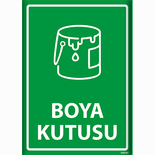 Boya Kutusu uyarı levhası