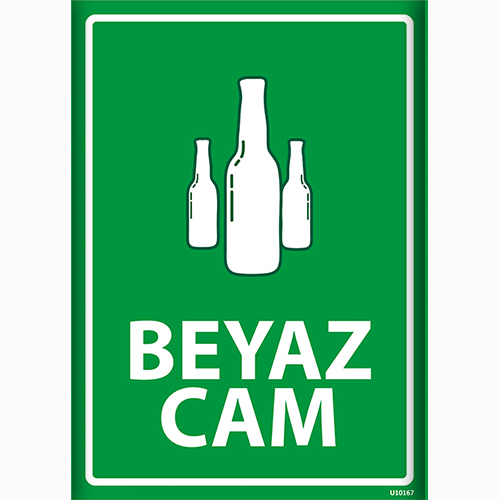 Beyaz Cam uyarı levhası
