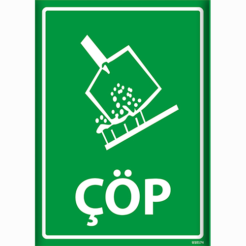 Çöp uyarı levhası