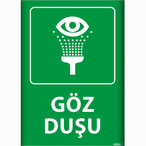 Göz Duşu uyarı levhası