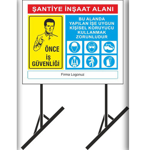 İnşaat Tabelası 01 (Beyaz Zemin) uyarı levhası