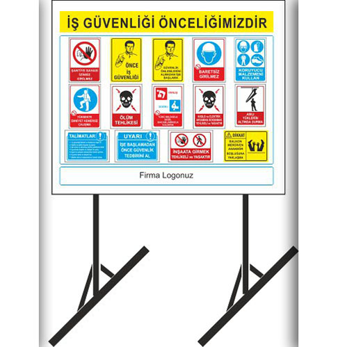 İnşaat Tabelası 05 (Beyaz Zemin) uyarı levhası