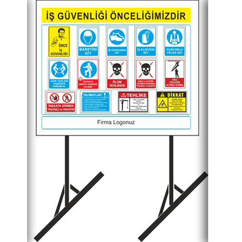 İnşaat Tabelası 06 (Beyaz Zemin) uyarı levhası