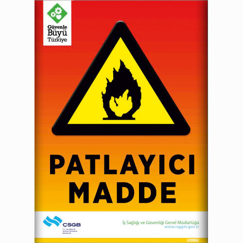 Patlayıcı Madde uyarı levhası