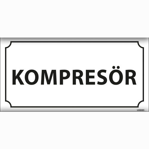 Kompresör uyarı levhası