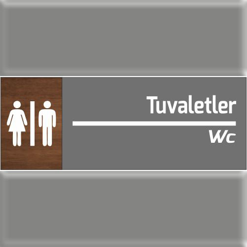 Tuvaletler uyarı levhası