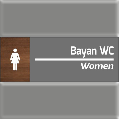 Bayan WC uyarı levhası