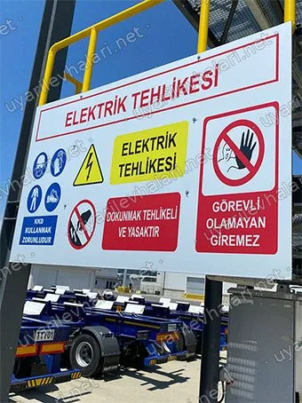 Elektrik tehlikesi uyarı levhaları