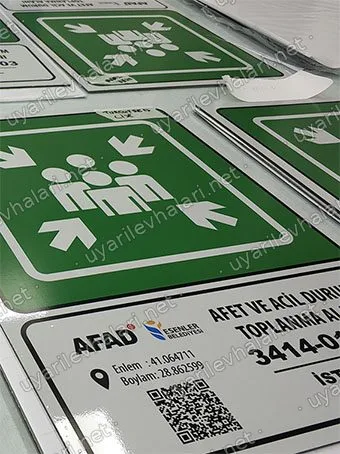 AFAD acil toplanma alanı levhası üretimi