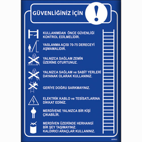 Güvenliğiniz İçin Talimatı uyarı levhası