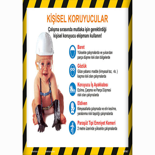 Kişisel Koruyucular Talimatları uyarı levhası