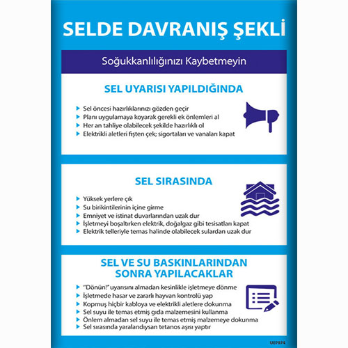 Selde Davranış Şekli Talimatları uyarı levhası