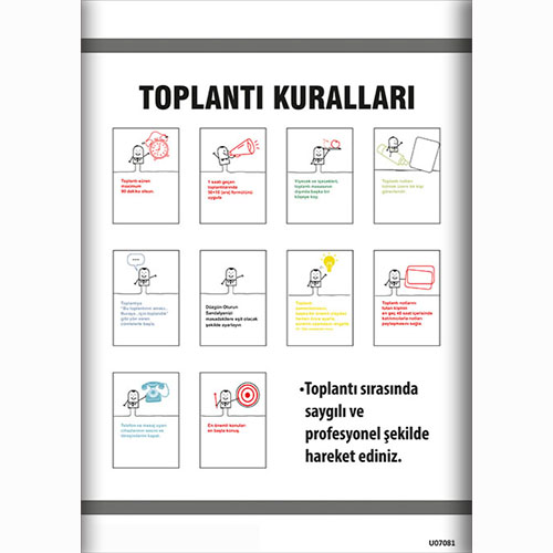 Toplantı Kuralları Talimatları uyarı levhası