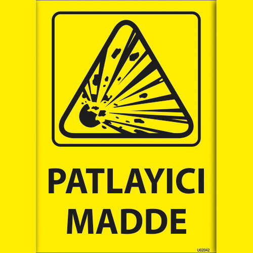Patlayıcı Madde uyarı levhası