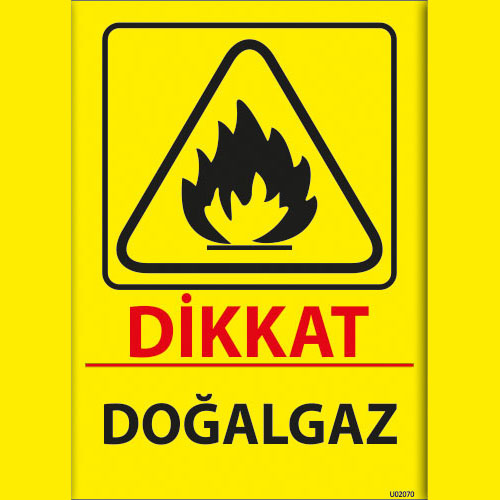Doğalgaz uyarı levhası
