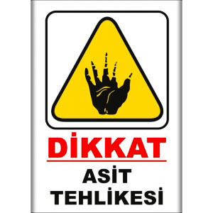 Asit Tehlikesi Uyarı Levhaları uyarı levhası