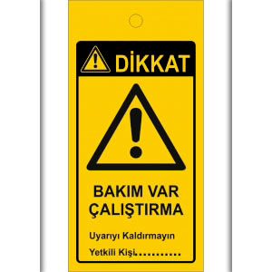 Bakim Var Çalıştırma Mıknatıslı Magnet Uyarı Levhaları uyarı levhası