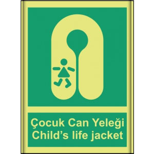 Cocuk Can Yelegi Gemi Acil Durum Levhaları Imo312 uyarı levhası