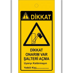 Dikkat Onarim Var Salteri Acma Magnetli Levhalar uyarı levhası