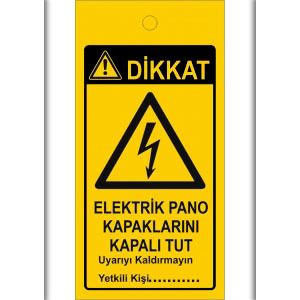 Elektrik Pano Kapaklarini Kapalı Tut Mıknatıslı Levhalar uyarı levhası