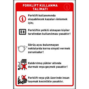 Forlift Nasil Kullanilir Uyarı Bilgi Talimati T91 uyarı levhası