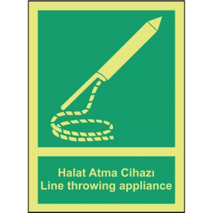 Halat Atma Firlatma Cihazi Acil Durum Levhaları Imo319 uyarı levhası