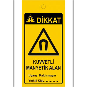 Kuvvetli Manyetik Alan Uyarıyı Kaldırmayın Mıknatıslı Levhalar uyarı levhası