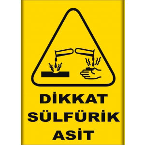 Sulfuruk Asit Levhası Krom Palanmaz Kaplama Atolye Levhaları Yen uyarı levhası