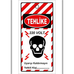 Tehlike 220 Volt Mıknatıslı İkaz Levhaları Uyarı Levhaları uyarı levhası