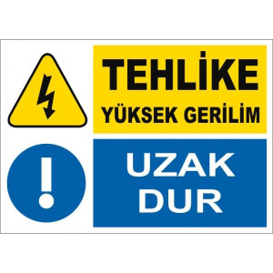 Tehlike Yüksek Gerilim Uzak Dur Uyarı Levhaları uyarı levhası