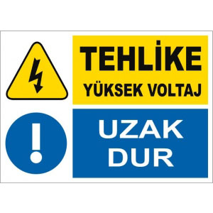 Tehlike Yüksek Voltaj Elektrik Levhaları uyarı levhası