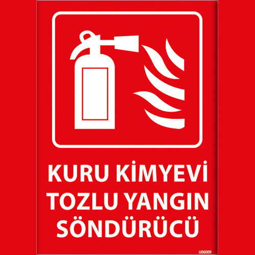 Kuru Kimyevi Tozlu Söndürücü uyarı levhası