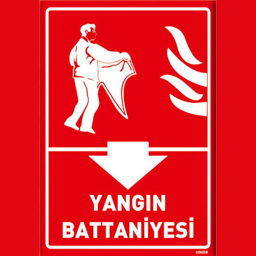 Yangın Battaniyesi uyarı levhası